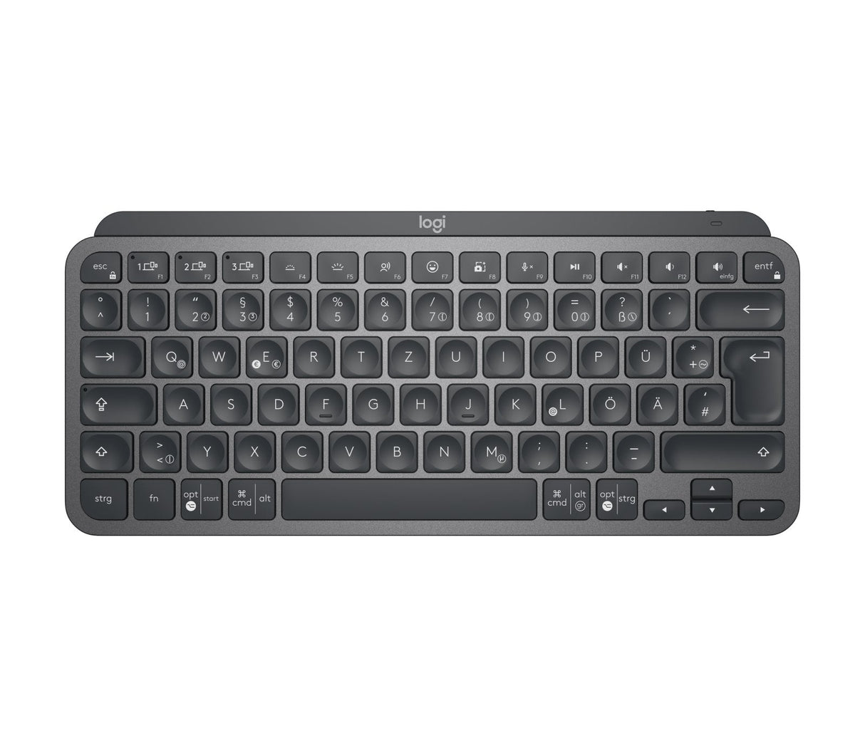 Teclado Alemán Logitech Mx Keys Mini For Business Rf Wireless + Bluetooth Qwertz Grafito