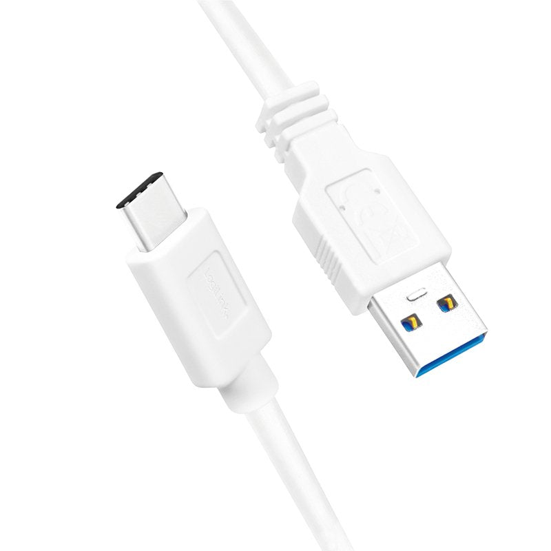 Logilink - Usb 3.2 Gen1x1 Cable, Usb-A Male To Usb-C Male, White, 1.5m