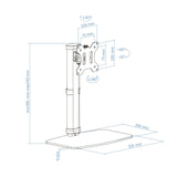Tooq Soporte De Mesa Para Monitor De 17"-27" - Gestion De Cables - Peso Max 6kg - Vesa 100x100mm - Negro