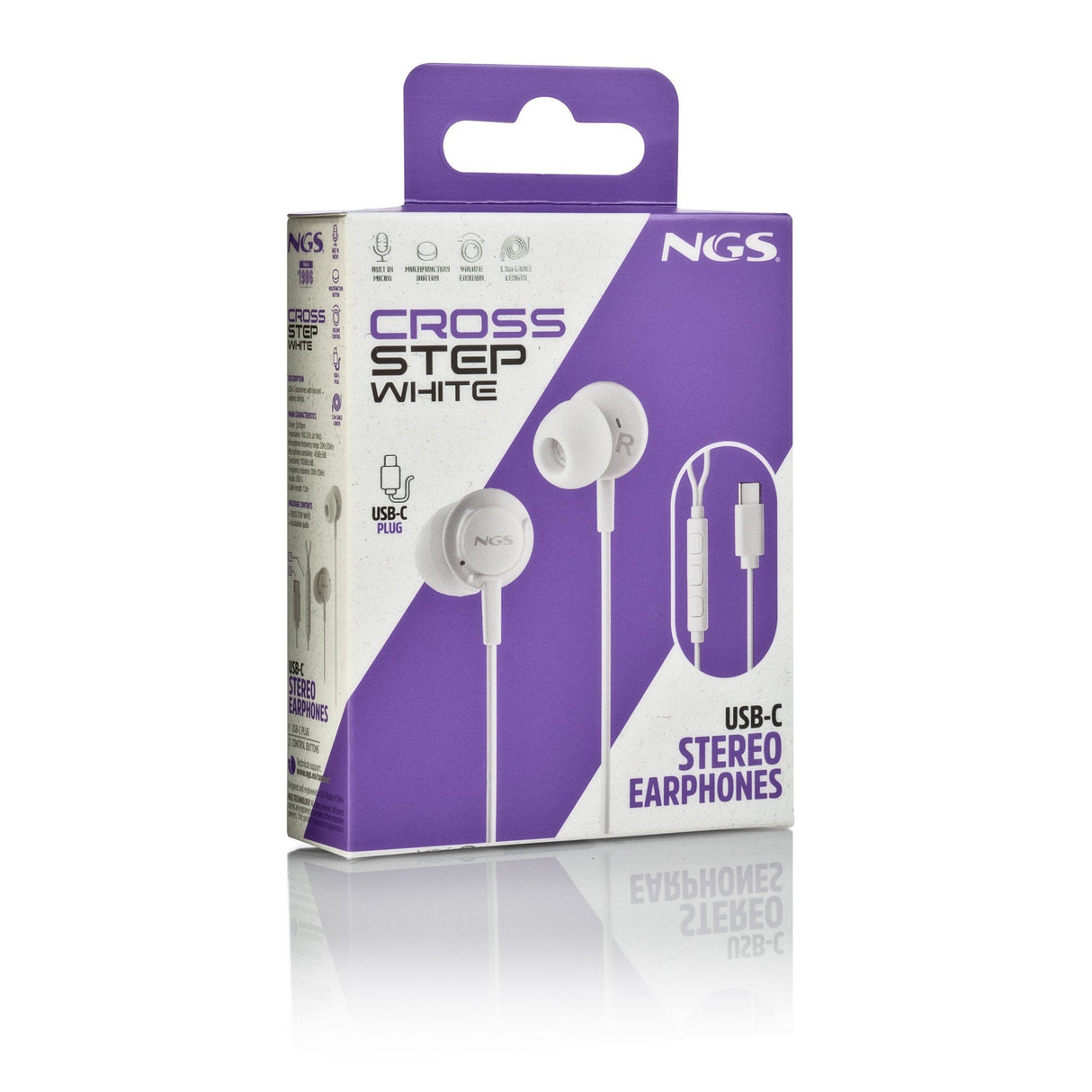 Auriculares Intrauditivos Ngs Cross Step Con Micrófono Usb Tipo-C Blancos