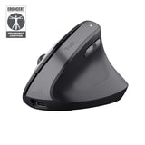 Ratón Trust Yuno Vertical Inalámbrico - Ergonómico - Recargable - Negro