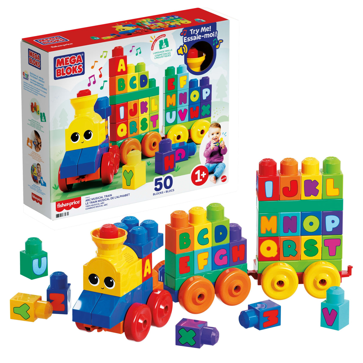 Tren Musical Abc Megabloks 50 Pzas.