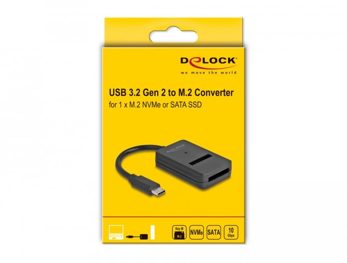 Delock Convertidor Combo Para M.2 Nvme Pcie O Sata Ssd Con Usb Type-C 10 Gbps