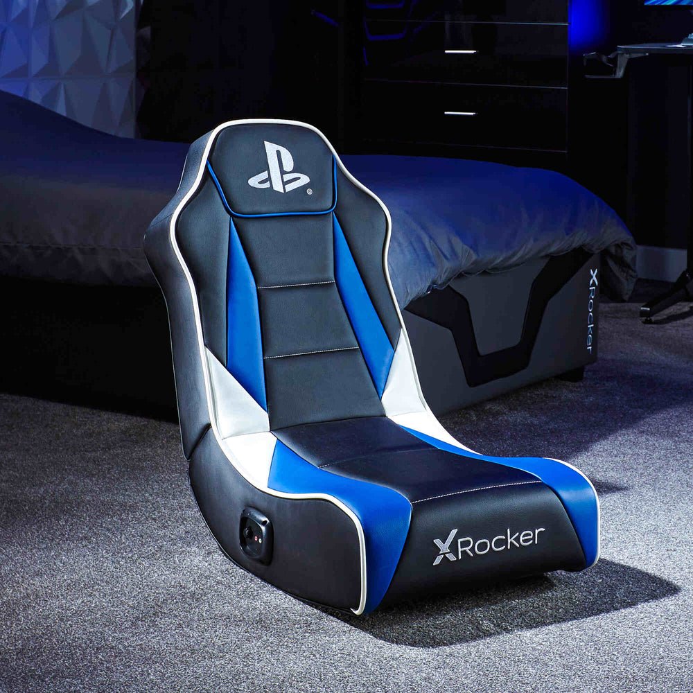 EAN 94338210279 - X Rocker 2021027 silla para videojuegos Silla gaming Asiento acolchado tapizado Negro, Azul, Blanco imagen 2