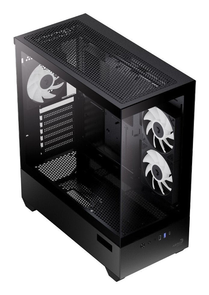 Caja Atx Aerocool P500d Digi Argb Cristal Templado Blanco