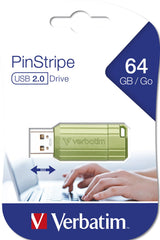 Usb-Mick 64gb Verbatim 2.0 Pin Mripe Eucalyptus Verde