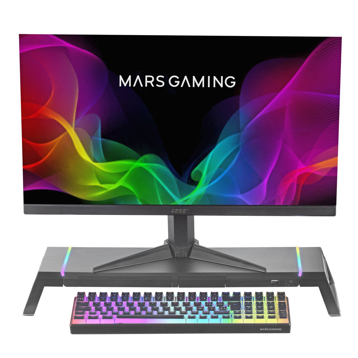 Soporte Gaming Para Monitor Mars Gaming Mgs-One Hasta 30 Kg Negro