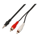Aisens Cable Audio Estereo - Jack 3.5/M-2xrca Macho - 1.50m - Negro