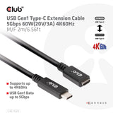EAN 8719214472153 - CLUB3D CAC-1529 cable USB USB 3.2 Gen 1 (3.1 Gen 1) 2 m USB C Negro imagen 3
