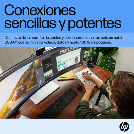 EAN 5715063357156 - HP E45c G5 DQHD Curved Monitor pantalla para PC 113 cm (44.5") 5120 x 1440 Pixeles Dual QHD LCD Negro, Pl imagen 9