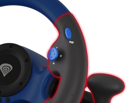 EAN 5901969425376 - GENESIS Seaborg 350 Negro, Azul USB Volante + Pedales Nintendo Switch, PC, PlayStation 4, Playstation 3,  imagen 8