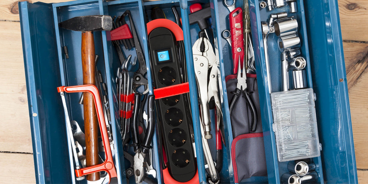 Bachmann Regleta Hook Indoor 5 Tomas, Ip20, 5,0m, Rojo, Con Interruptor