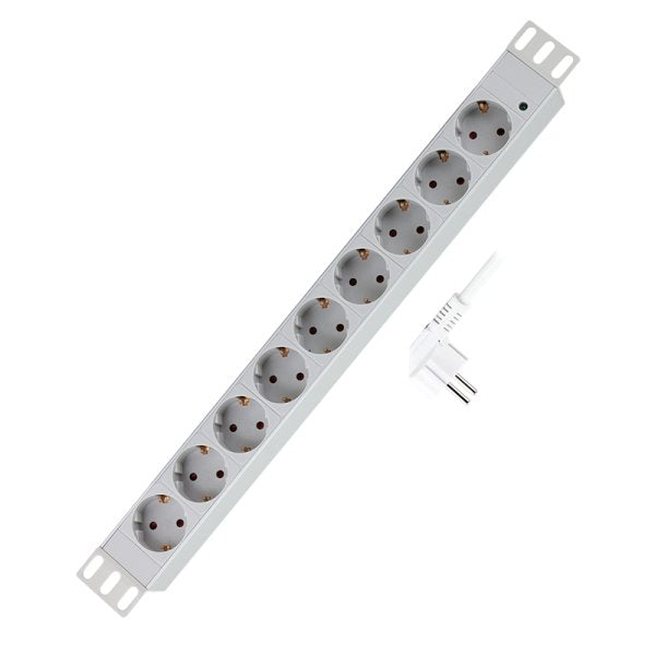 Regleta  9er De Enchufes 19" Pdu Logilink Gris Claro