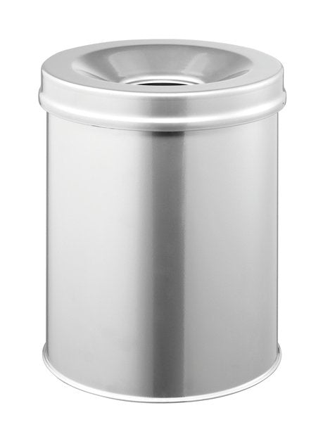 Durable Papelera Segura Redonda 15 Litros Plata