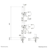 Neomounts Tischhalterung Dual 10-32'' Höv Neig Rojoieren Schwenken