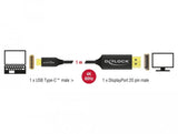 Delock Cable Usb Tipo-C Macho > Dp Macho Dp-Alt Mode 4k 60 Hz 1 M