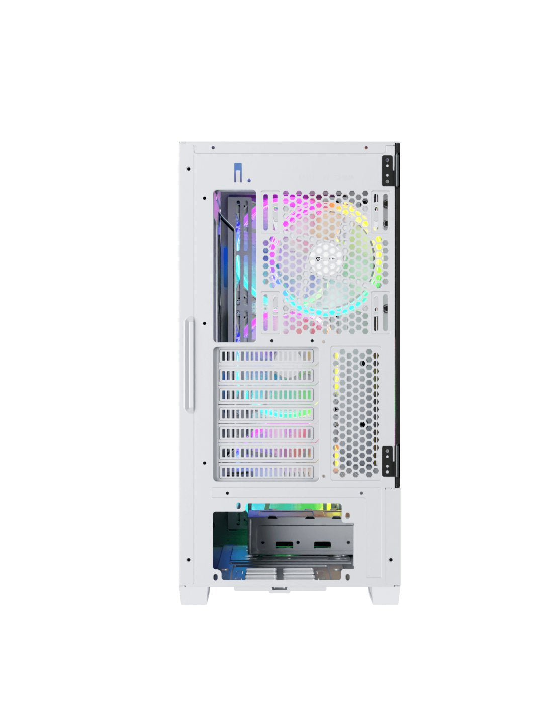 Nfortec Caja Gaming Cristal Templado Draco X White. Usb 3.2 A-Rgb. Blanco
