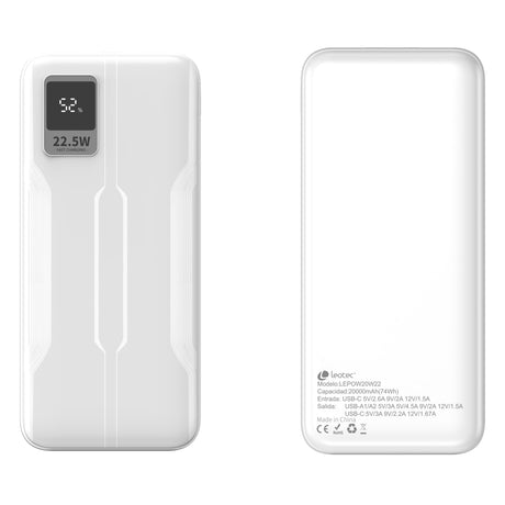EAN 8436588883346 - Leotec LEPOW20W22W batería externa Polímero de litio 20000 mAh Blanco imagen 4