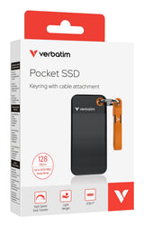 Verbatim Ssd 128gb, Usb 3.2, Tipo-C, Pocket, Negro/Naranja