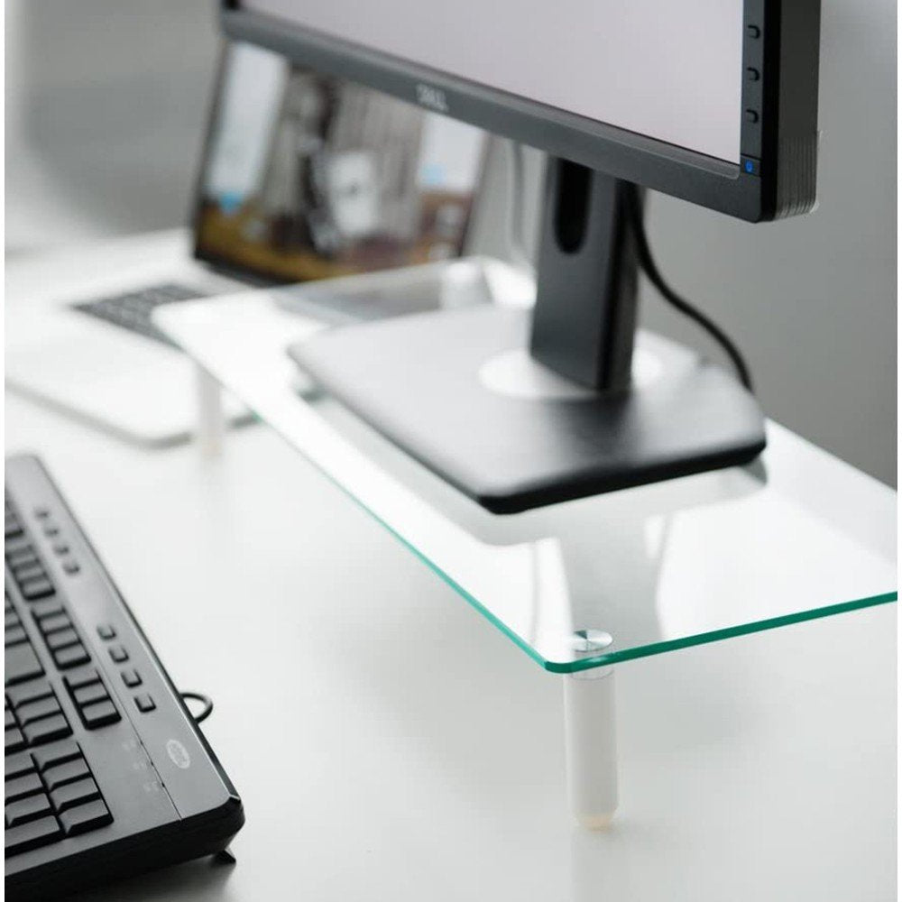 Techly Ica-Ms 461 Soporte De Mesa Para Pantalla Plana 81,3 Cm (32") Independiente Transparente, Blanco