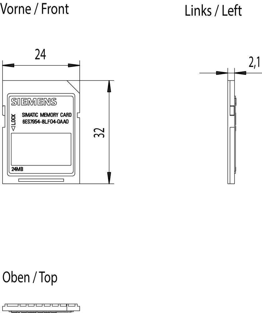 Siem 6es7954-8lf04-0aa0 Simatic S7 Speicherkarte 24 Mb Für S7-1x00 Cpu