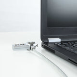 Tooq Cable De Seguridad Universal Con Combinacion Para Portatiles - Bloqueo De 4 Digitos - Acero 4.5mm - Longitud 1.50m