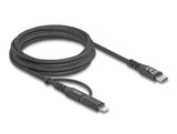 Delock Cable Usb 2 En 1 Usb Type-C A Usb Type-C / Lightning Para Iphone Y Ipad 2 M Mfi 60 W