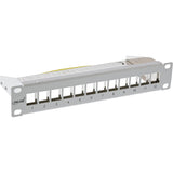 Panel Vacío Inline 10" Patchpanel De 12 Vías, Para Módulos Keystone, 1u, Gris Ral 7035