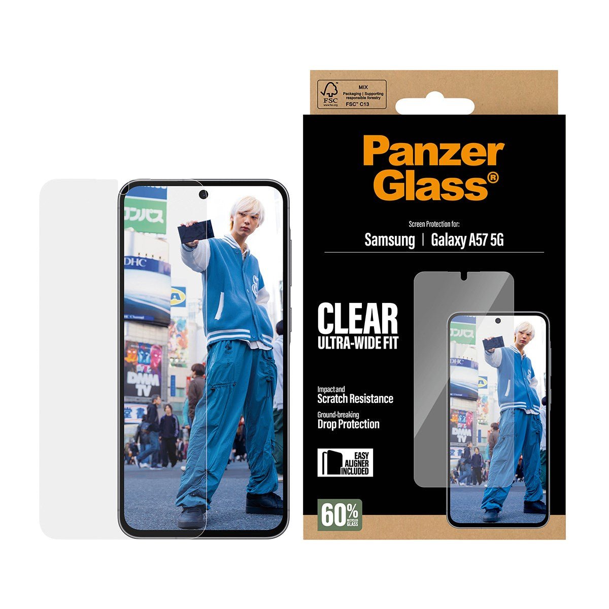 Panzerglass Displayschutz Samsung Galaxy A57  Ultra-Wide Fit M. Easyaligner