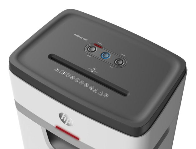 Destructora De Tiras Hp Oneshred 18cc, 18 Hojas, Cesta De 25 L, Tritura Tarjetas De Crédito, Grapas Y Clips