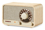 Sangean Wr-8 Fresno Blanco Radio Analógica De Madera Con Am Fm Bluetooth