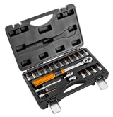 Neo Tools Llave Dinamométrica Bidireccional 1/4", 5-25nm, Juego De 21 Piezas.