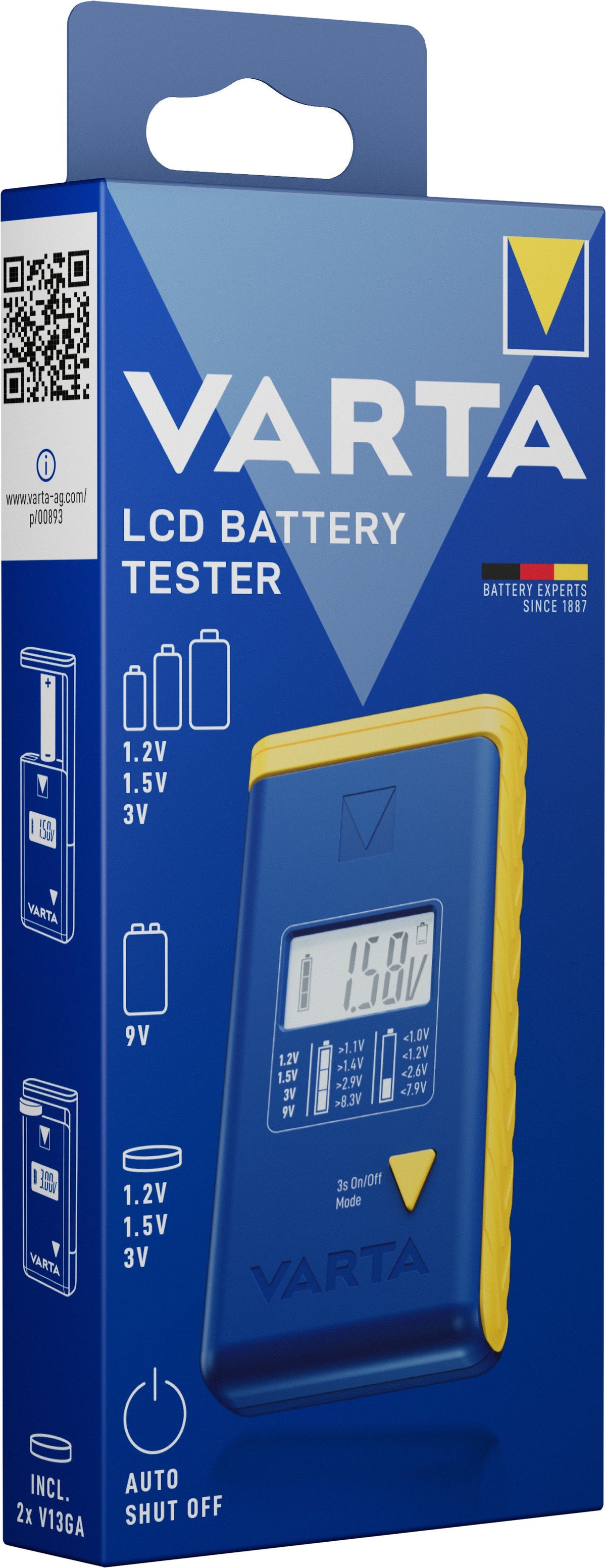EAN 4008496073849 - Varta LCD Battery Tester medidor de energía y batería Azul, Amarillo imagen 7