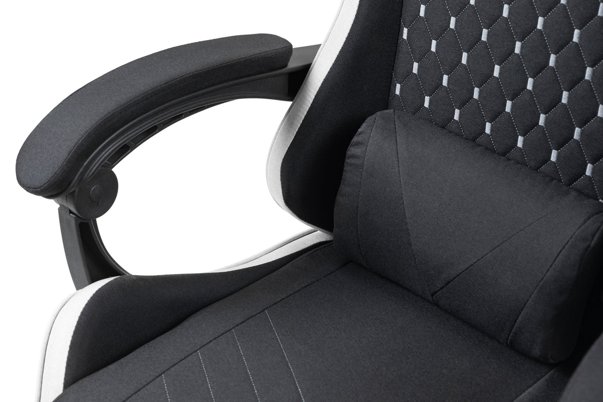 Silla Gamer Mars Gaming Mgcxfgrbl Negra Y Blanca Reclinable Reposabrazo Ajustable Reposapies Cojines