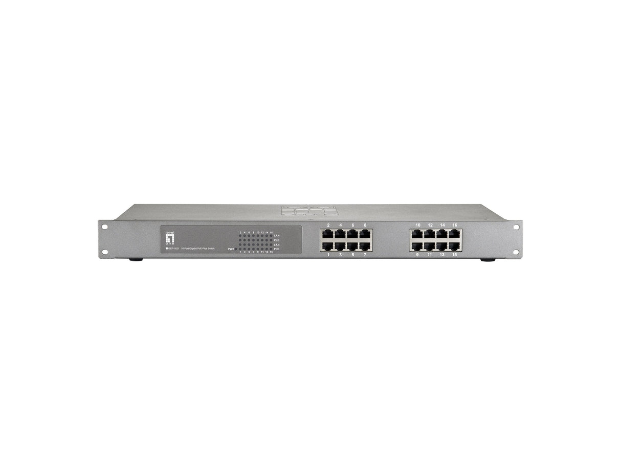 Levelone Switch 16x Ge Gep-1621             19" 240w 16xpoe+