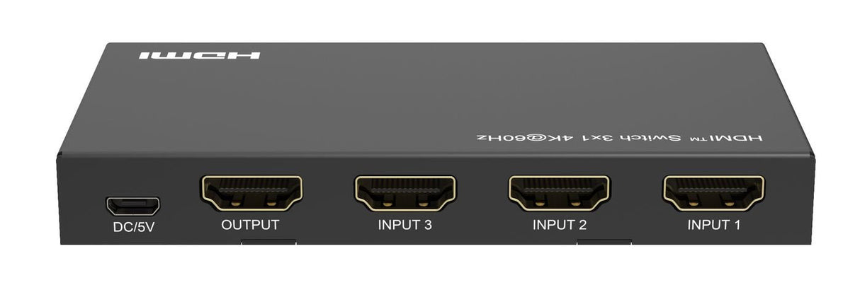 4k@60hz Hdmi Switch 3x1, Hdcp - 2.2, W/ Remote Control - Warranty: 300m
