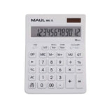 Maul Calculadora Bolsillo Mxl 12  Pantalla Grande De 12 Dígitos  Calculadora Grande Con Funciones Comerciales  Calculadora Con Batería Y Energía Solar  20,5 X 15,5 X 3,5 Cm  Blanco