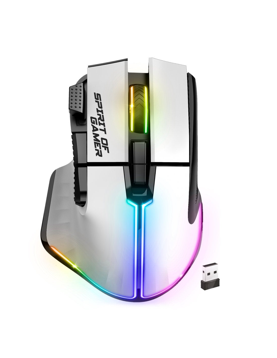 EAN 3700104455740 - Spirit of Gamer PRO M5 ARTIC WIRELESS ratón Juego mano derecha RF Wireless + Bluetooth + USB Type-C Óptic imagen 1