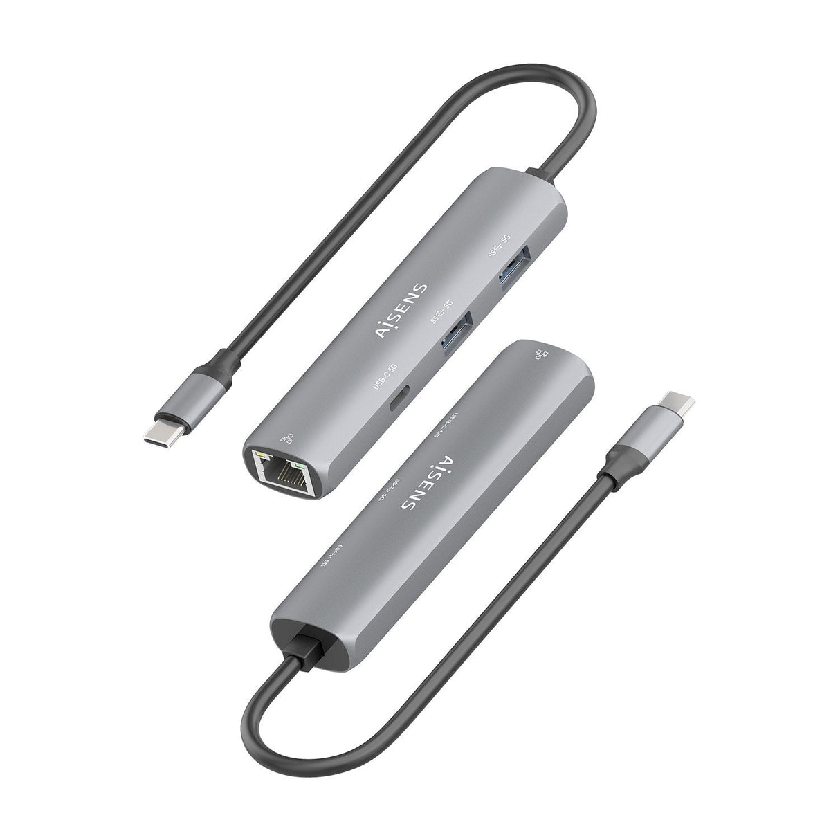 Aisens Dock Usb-C A Ethernet Gigabit + Hub 1xusb-C+2xusb-A, Gris, 15cm