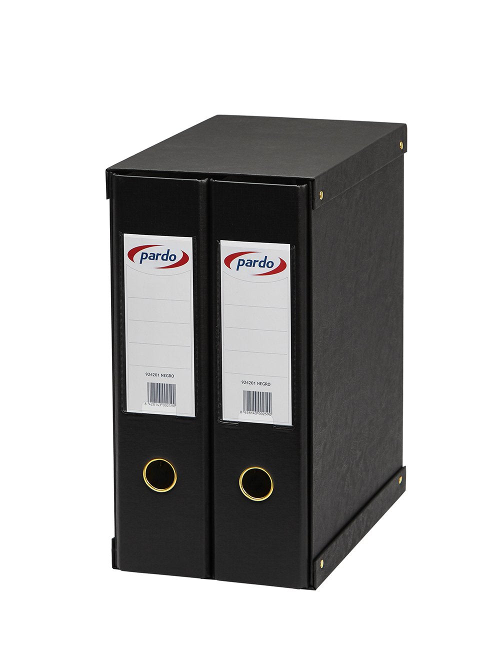 Pardo Módulo 2 Archivadores Palanca 70mm Forrado Negro