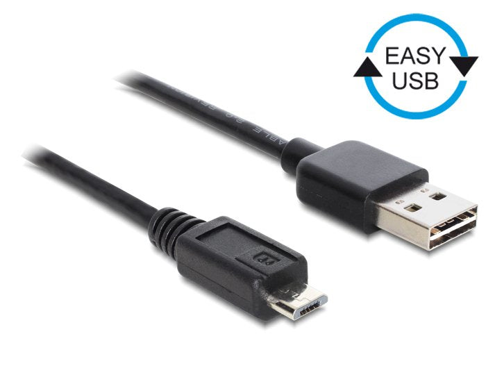 Delock Cable Easy-Usb 2.0 Type-A Macho  Usb 2.0 Type-Micro-B 50cm Negro