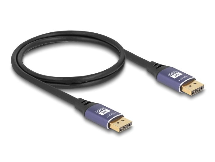Delock 80601 Cable Displayport 8k 60 Hz 2 M Metal Lila