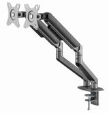 Gembird Desk Mounted Adjustable Double Monitor Arm Space Grey