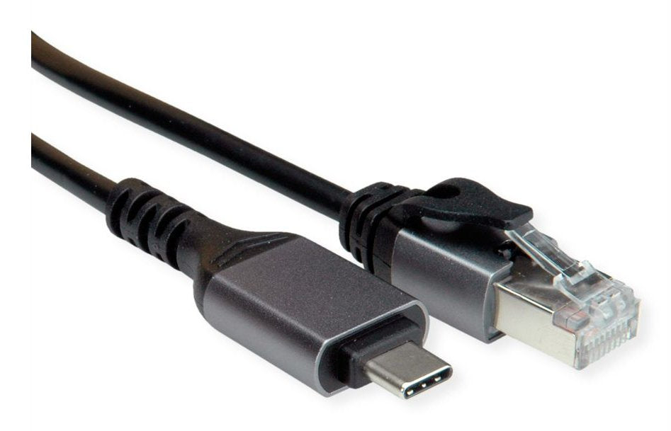 Value Usb 3.2 Gen 2 Typ C Zu Gigabit Ethernet Konvertercable, Schwarz, 1 M
