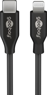 Goobay 39445 Cable De Conector Lightning 1 M Negro Negro, 1 M, Lightning, Usb C, Macho, Macho, Negro