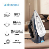 EAN 8021098002938 - Braun TexStyle 9 0127409002 plancha Plancha a vapor EloxalPlus soleplate 3200 W Azul oscuro imagen 8