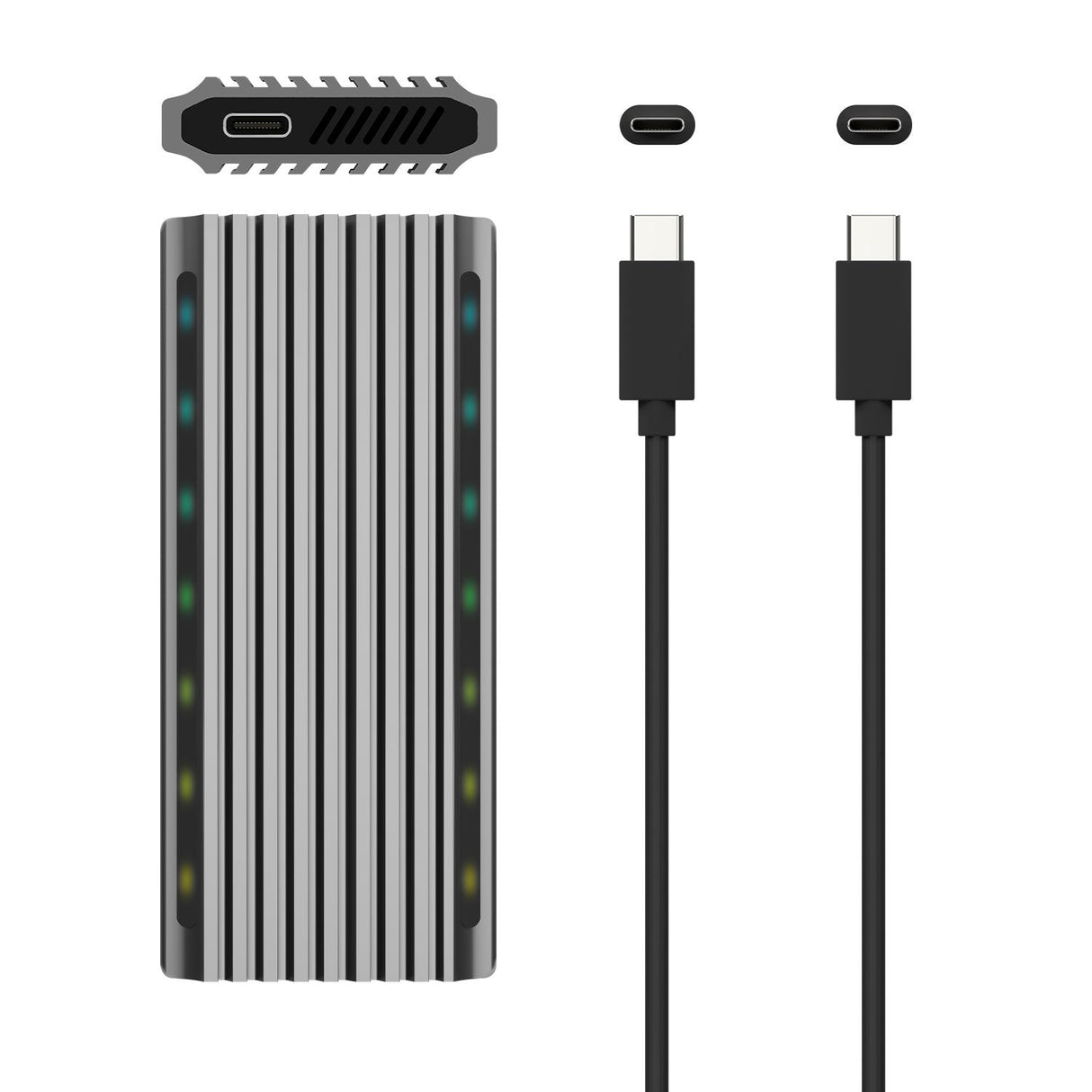 Aisens Caja Externa Para Disco Duro Ssd M.2 Sata Nvme Usb 3.2 Gen2  Sin Tornillos Asm2-Rgb011gr