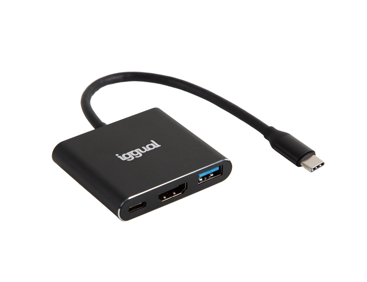 Iggual Hub Tipo C 3 En 1 Hdmi Usb3.0 Pd100w
