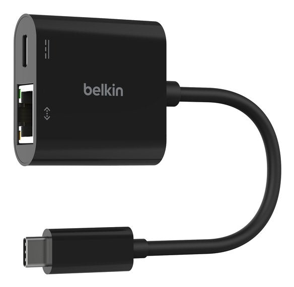 Adaptador Belkin Inc019btbk Usb-C A Ethernet + Carga 100w Color Negro
