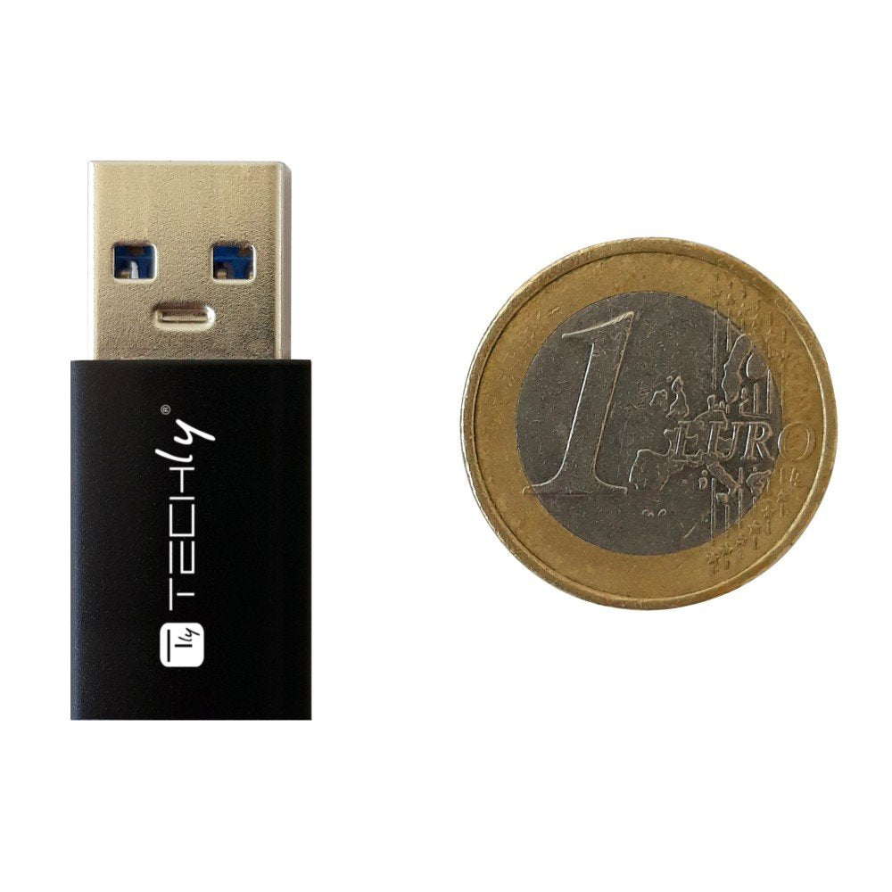 Adaptador Usb-A M A Usb-C F, Usb 3.0, Negro
